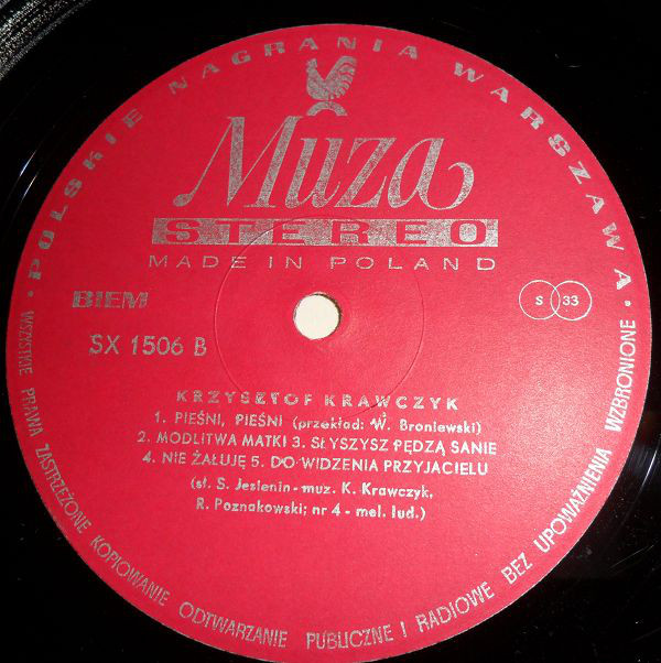 Krzysztof Krawczyk Sergiusz Jesienin Piesni, piesni 1977 (LP).  