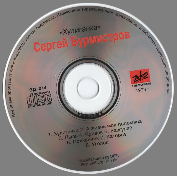 Сергей Бурмистров Хулиганка 1993 (CD)