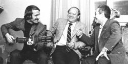 Юрий Визбор с Александром Городницким и Александром Сухановым. 1980 г. Фото А. Елкина