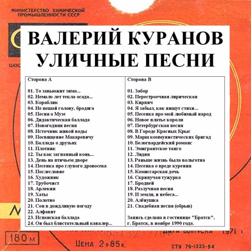 Валерий Куранов Уличные песни 1990