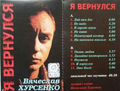 Вячеслав Хурсенко Я вернулся 1998