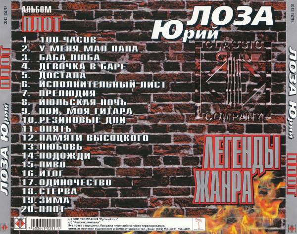 Юрий Лоза Плот. Легенды жанра 2002 (CD)