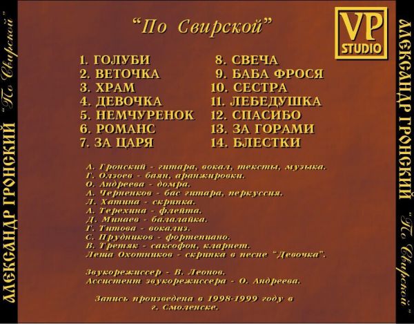 Александр Гронский По Свирской 1999 (CD)