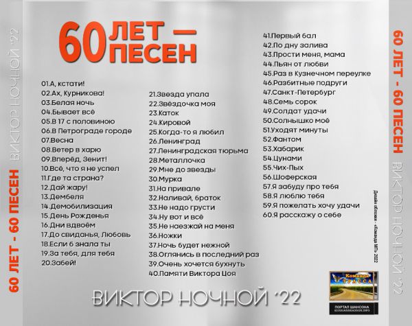 Виктор Ночной 60 лет - 60 песен 2022