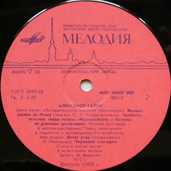 Александр Галич Александр Галич 1989 (LP). Виниловая пластинка