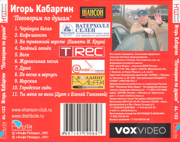 Игорь Кабаргин Поговорим по душам 2007 (CD)