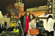 Аленa Андерс с Никитой Джигурдой. Совместное выступление в Новгоднем концерте на Красной площади 2013г.