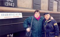 Александр Волокитин и Стас Ерусланов (прибытие из Одессы в Москву), 1998.03.31